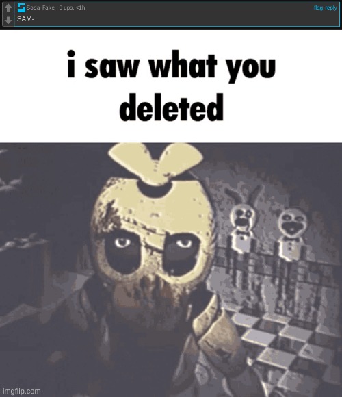 image tagged in i saw what you deleted | made w/ Imgflip meme maker