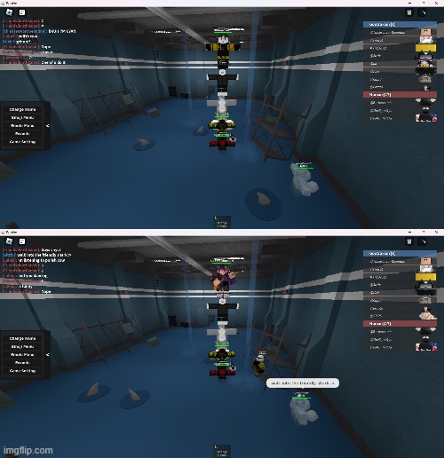 We got a tower lol (Jackal_the_official_sergal is at the bottom) | image tagged in roblox,tower,kaiju paradise | made w/ Imgflip meme maker