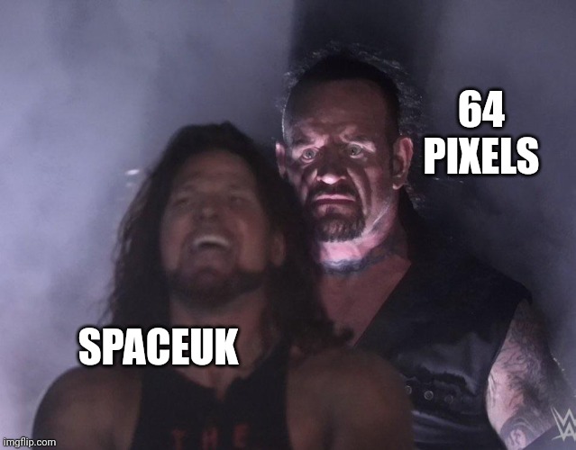 undertaker | 64 PIXELS SPACEUK | image tagged in undertaker | made w/ Imgflip meme maker