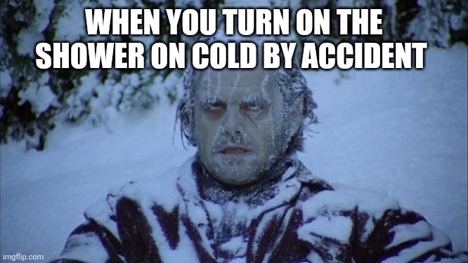 When you turn on the shower on cold by accident | WHEN YOU TURN ON THE SHOWER ON COLD BY ACCIDENT | image tagged in cold | made w/ Imgflip meme maker