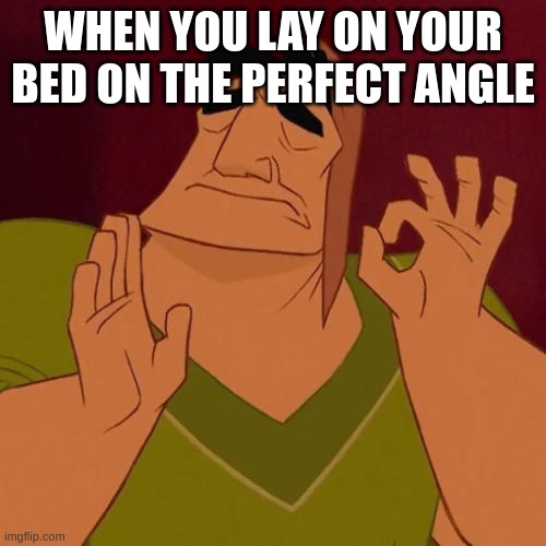 so comfortable | WHEN YOU LAY ON YOUR BED ON THE PERFECT ANGLE | image tagged in when x just right,bed,funny | made w/ Imgflip meme maker