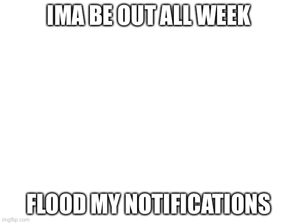 Sleep away camp | IMA BE OUT ALL WEEK; FLOOD MY NOTIFICATIONS | image tagged in summer | made w/ Imgflip meme maker