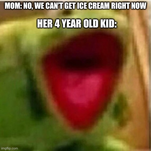 Hi :) | MOM: NO, WE CAN’T GET ICE CREAM RIGHT NOW; HER 4 YEAR OLD KID: | image tagged in ahhhhhhhhhhhhh | made w/ Imgflip meme maker
