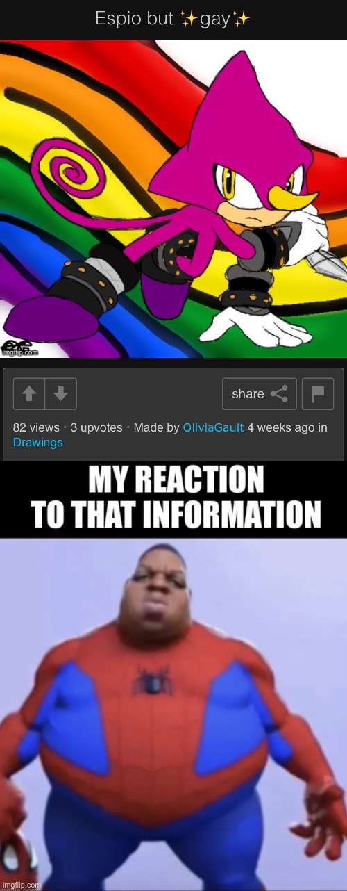 Yes he’s gay because of the rainbow flag in the background and that’s it | image tagged in my reaction to that information | made w/ Imgflip meme maker