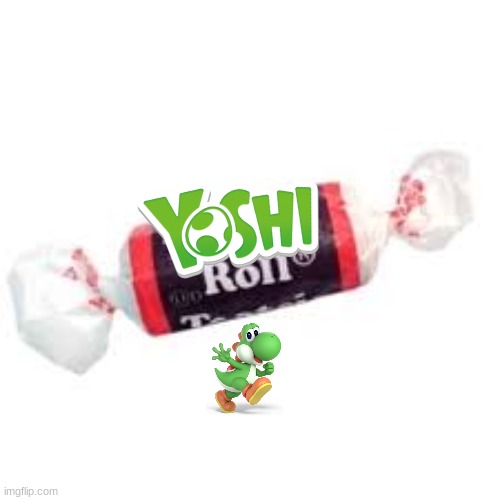 yoshi roll | image tagged in tootsie roll,yoshi,candy,fake | made w/ Imgflip meme maker