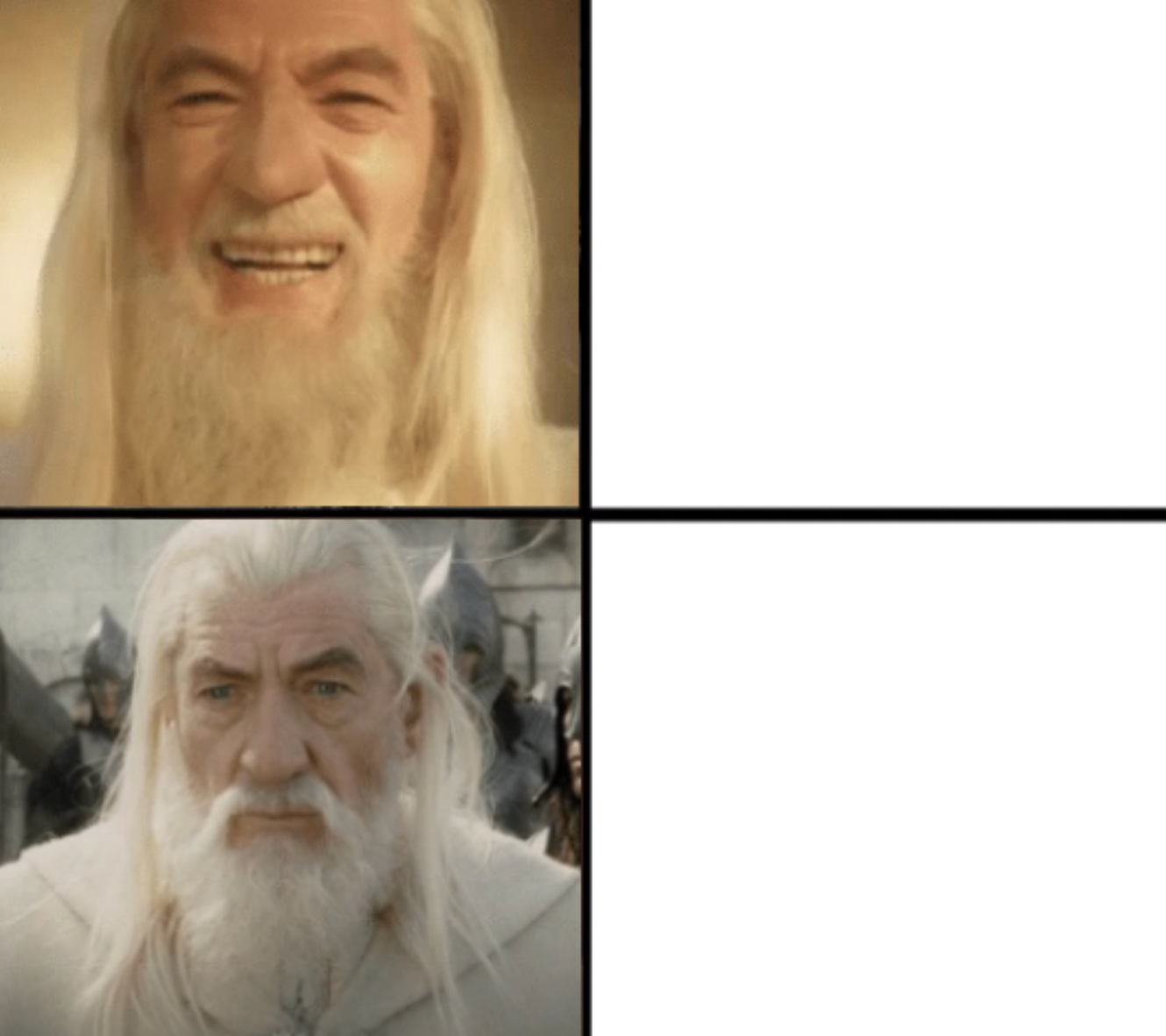High Quality Featured Drake Gandalf Memes other way around Blank Meme Template