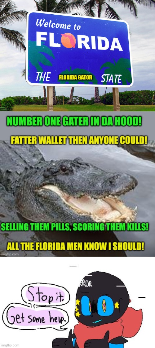 Rap gator | FLORIDA GATOR | image tagged in florida,stop it blue,stop it get some help,florida man,rap | made w/ Imgflip meme maker