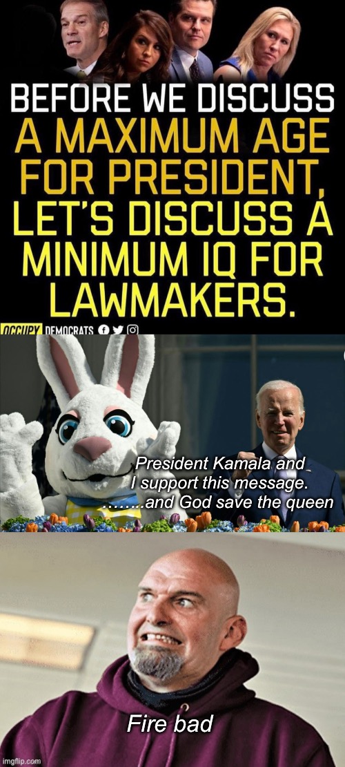Pot meet kettle | President Kamala and I support this message. ……..and God save the queen; Fire bad | image tagged in weird gargoyle uncle festerman,politics lol,memes | made w/ Imgflip meme maker