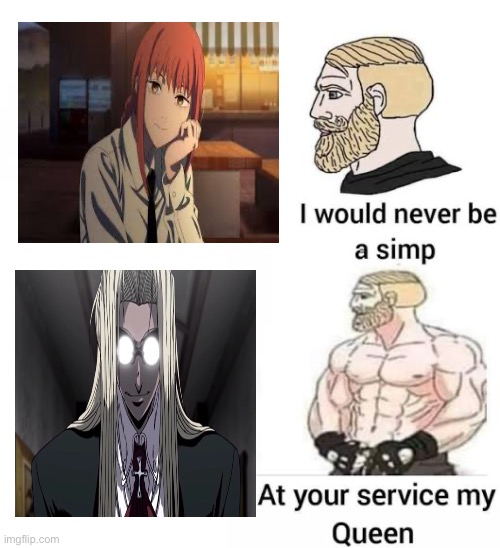 I would never be simp | image tagged in i would never be simp,HellsingMemes | made w/ Imgflip meme maker