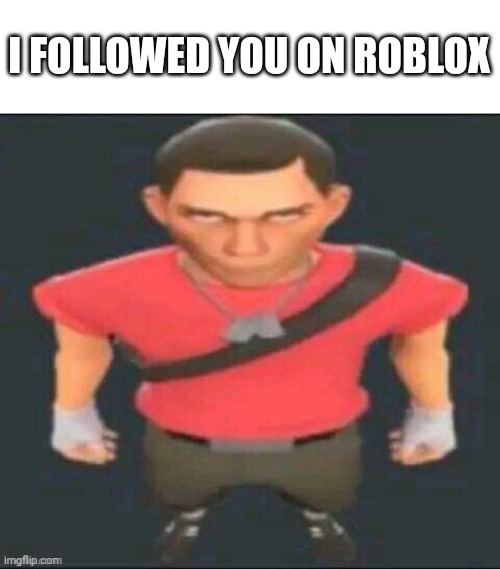 scout but I saved it so I don’t forget | I FOLLOWED YOU ON ROBLOX | image tagged in scout but i saved it so i don t forget | made w/ Imgflip meme maker