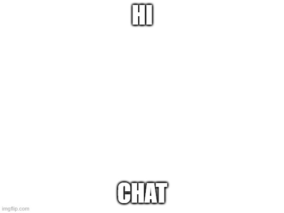 Blank White Template | HI; CHAT | image tagged in blank white template | made w/ Imgflip meme maker