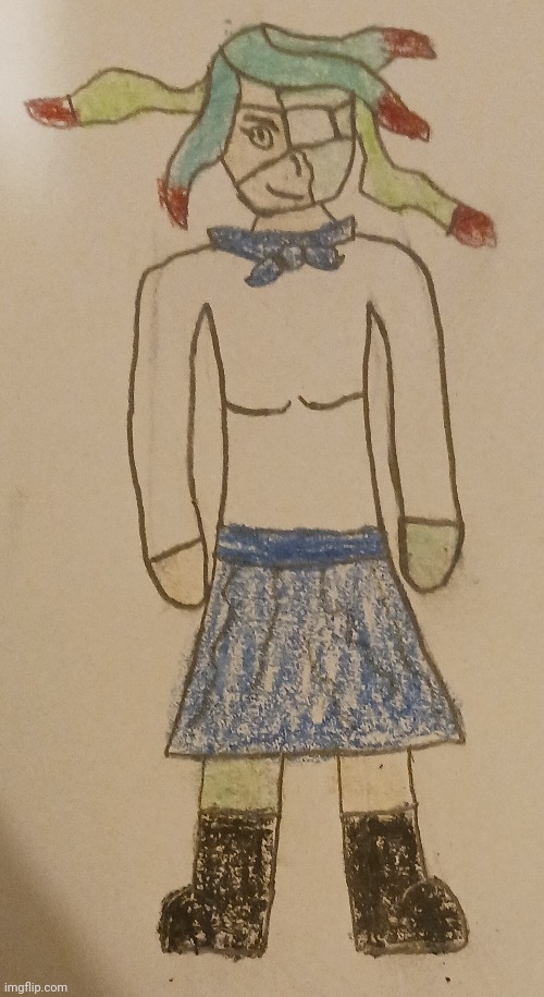 Completed my (long overdue) drawing of 401. I kinda like how she turned out TBH | made w/ Imgflip meme maker