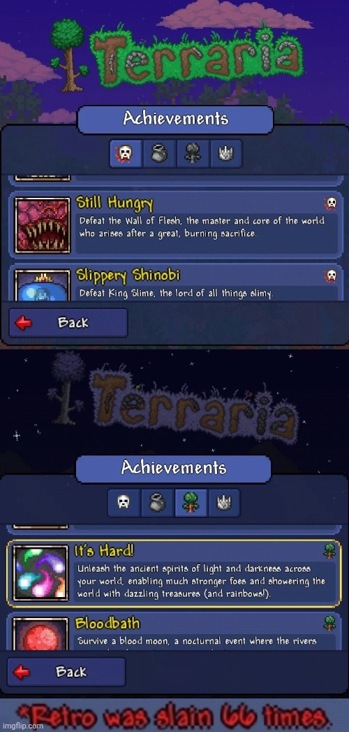 Finally beat pre-Hardmode on mobile. Now the real nightmare begins. | image tagged in terraria,gaming,screenshot | made w/ Imgflip meme maker