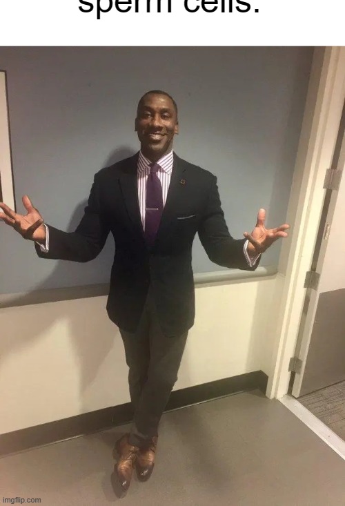 shannon sharpe | sperm cells: | image tagged in shannon sharpe | made w/ Imgflip meme maker