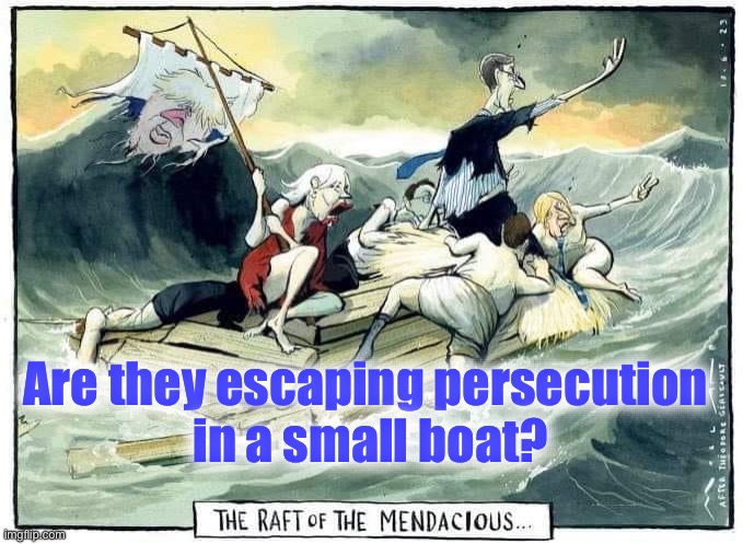 Small boat? | Are they escaping persecution 
in a small boat? | image tagged in small boat | made w/ Imgflip meme maker