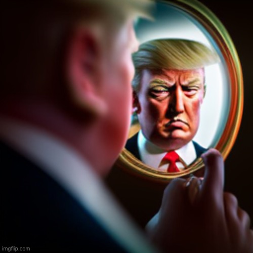 "I will never stop fighting for you," said Trump to the mirror. | image tagged in i will never stop fighting for you said trump to the mirror | made w/ Imgflip meme maker