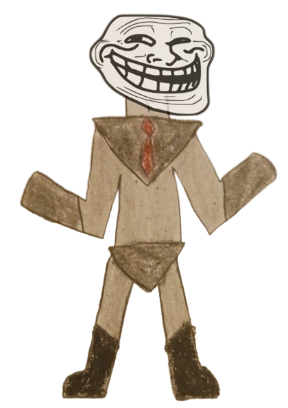 Mr. Trollface transparent (DarthTricera version) empty hands Blank Meme Template