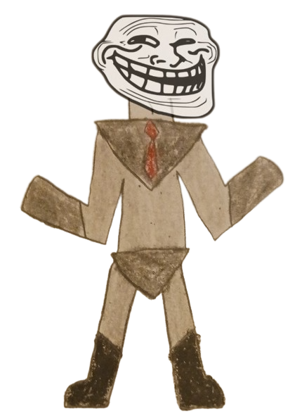 High Quality Mr. Trollface transparent (DarthTricera version) empty hands Blank Meme Template