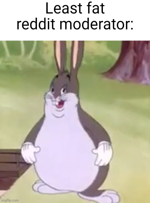 It's true ☠️ | Least fat reddit moderator: | image tagged in big chungus,memes,funny,reddit,moderators,front page plz | made w/ Imgflip meme maker