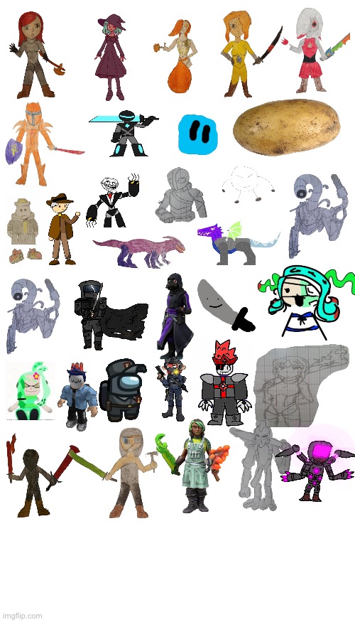 I’ve gone over all of the boss posts, all the ending posts, and put in EVERY boss that I could find an image for. Anyone else I  | image tagged in blank square | made w/ Imgflip meme maker