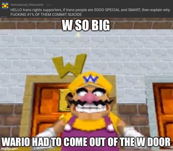 image tagged in w so big wario | made w/ Imgflip meme maker