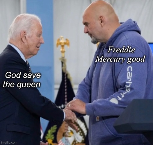 2 titans of progressiveness. | Freddie Mercury good; God save the queen | image tagged in politics lol,memes,special,derp | made w/ Imgflip meme maker