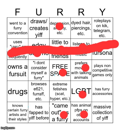 Bingo :) | image tagged in furry bingo v2 | made w/ Imgflip meme maker