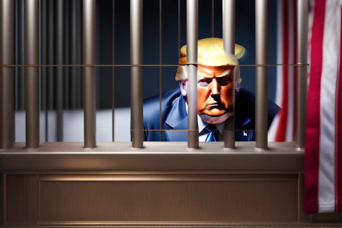 High Quality Donald Trump in his newest luxury accomodations - jail, prison Blank Meme Template