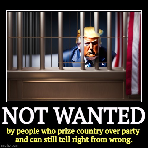 But his boxes! | NOT WANTED | by people who prize country over party 
and can still tell right from wrong. | image tagged in funny,demotivationals,trump,traitor,jail,prison | made w/ Imgflip demotivational maker