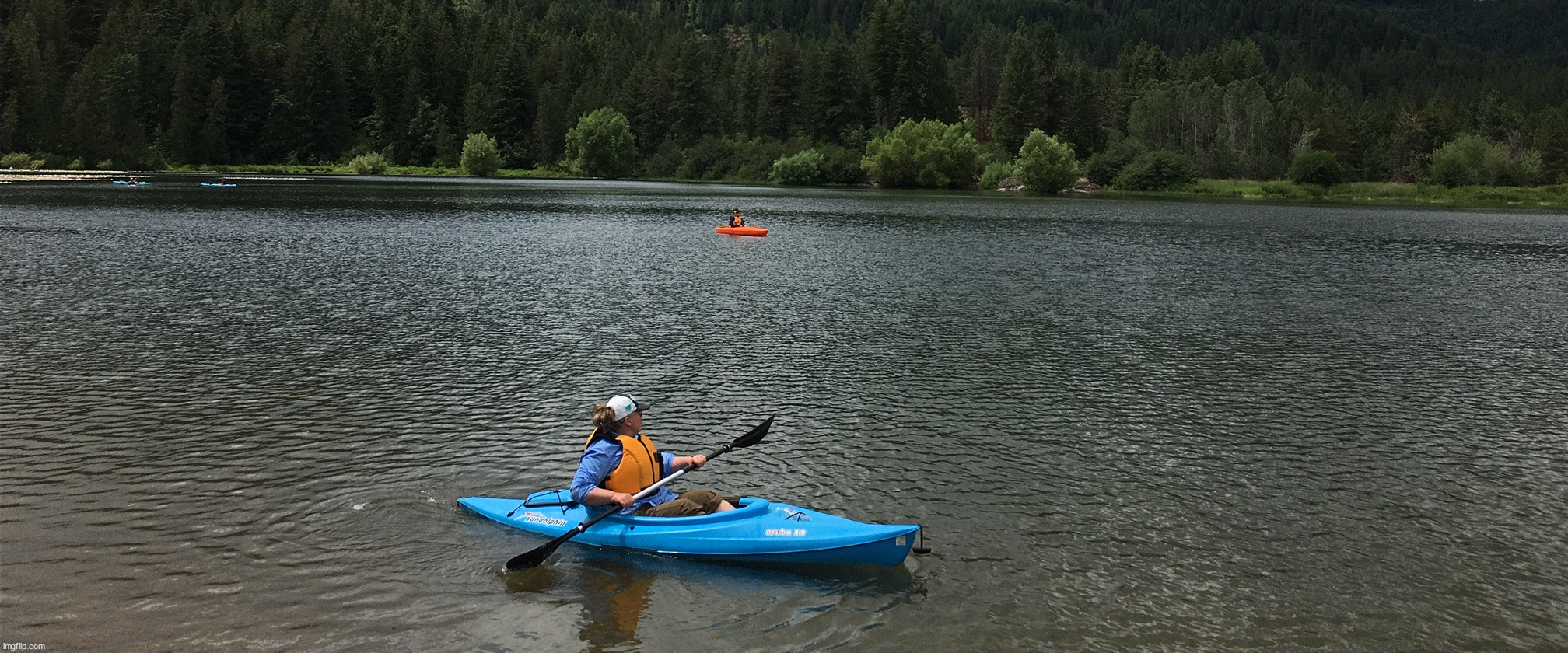Kayaking on Spirit Lake | image tagged in photography | made w/ Imgflip meme maker