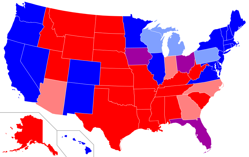 High Quality Red and Blue states Blank Meme Template