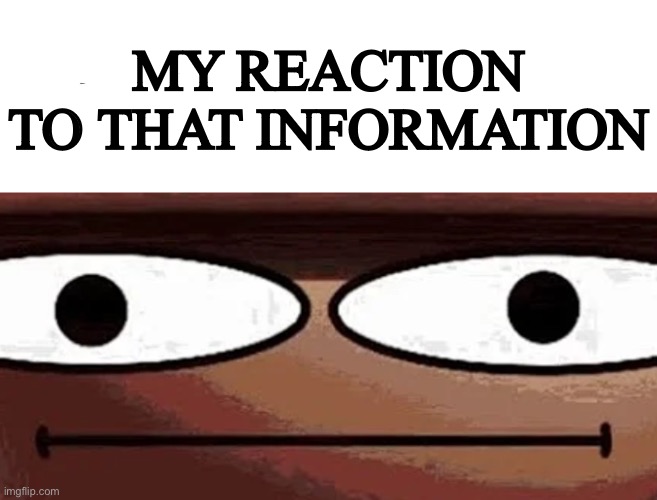 Me when_: | MY REACTION TO THAT INFORMATION | image tagged in me when_ | made w/ Imgflip meme maker