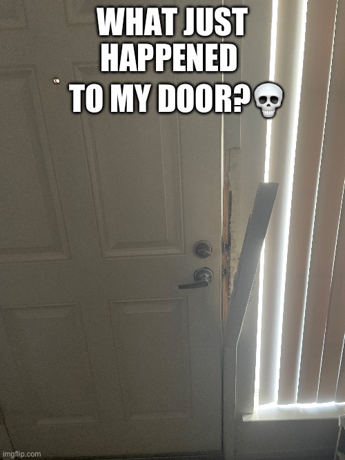 So uhh this just happened… | TO MY DOOR?💀; WHAT JUST HAPPENED | image tagged in wtf,door | made w/ Imgflip meme maker