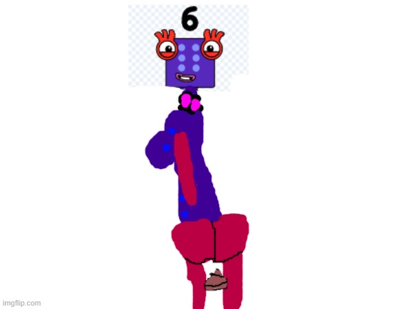 Anthr numberblock 6 twerks | image tagged in pooping | made w/ Imgflip meme maker