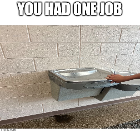One job | YOU HAD ONE JOB | image tagged in fun,water,you had one job | made w/ Imgflip meme maker