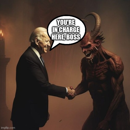 Devil made me do it! | YOU'RE IN CHARGE HERE, BOSS | image tagged in evil overlord rules | made w/ Imgflip meme maker