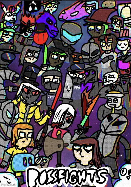 I added Redi and made it a temp. | image tagged in bossfights poster 2 | made w/ Imgflip meme maker