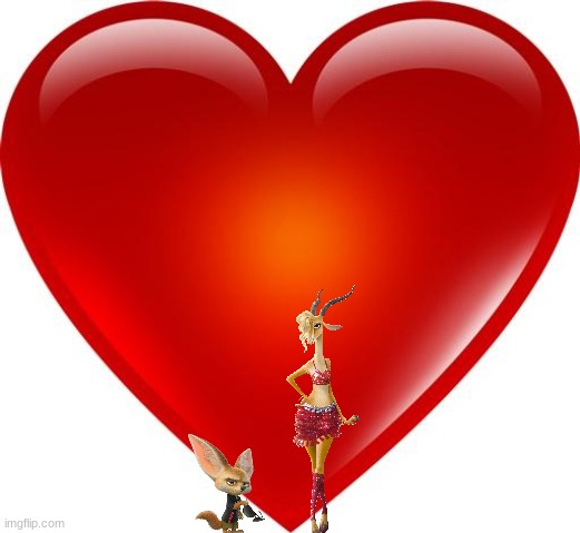 finnick x gazelle | image tagged in my heart,zootopia,disney,romance | made w/ Imgflip meme maker