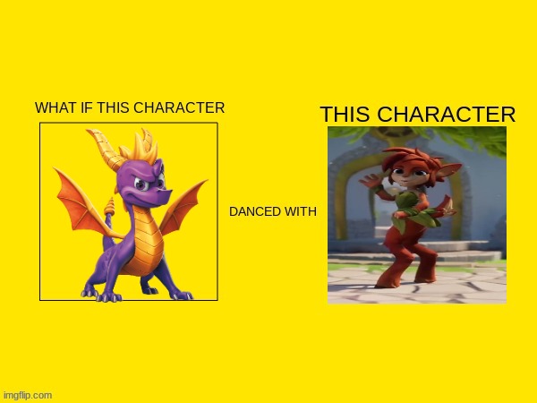 if spyro danced with elora | image tagged in spyro | made w/ Imgflip meme maker