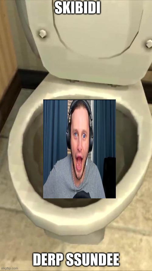 SKIBIDI DERP SSUNDEE | SKIBIDI; DERP SSUNDEE | image tagged in skibidi toilet | made w/ Imgflip meme maker