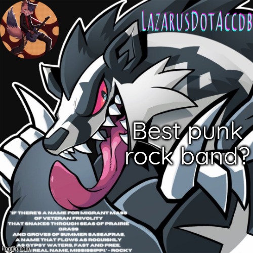 personally The Offspring | Best punk rock band? | image tagged in galarian obstagoon temp | made w/ Imgflip meme maker