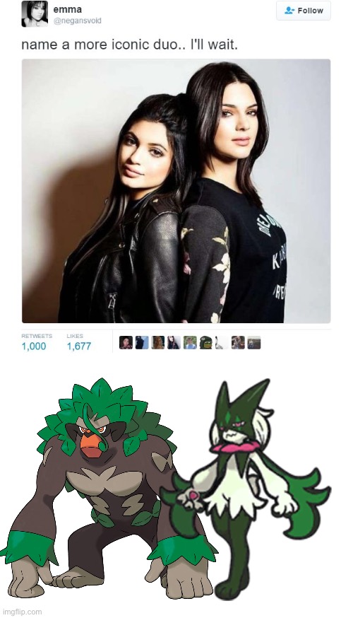 These Grass-type starter Final evolutions are awesome! | image tagged in name a more iconic duo,pokemon | made w/ Imgflip meme maker