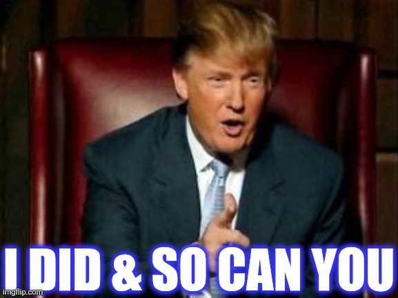 Donald Trump | I DID & SO CAN YOU | image tagged in donald trump | made w/ Imgflip meme maker