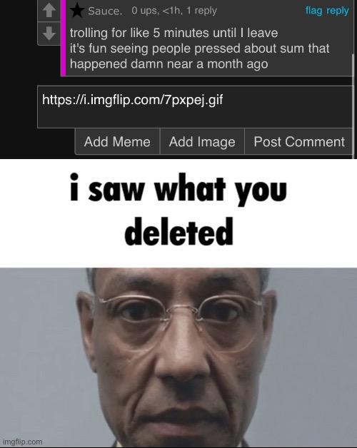 image tagged in i saw what you deleted | made w/ Imgflip meme maker