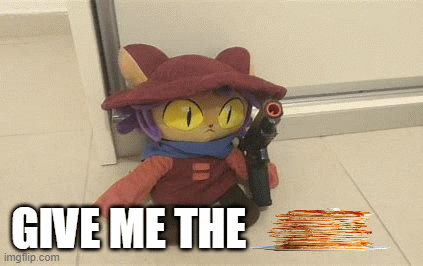 Niko, put away the gun. | GIVE ME THE | image tagged in gifs,oneshot,pancakes | made w/ Imgflip images-to-gif maker