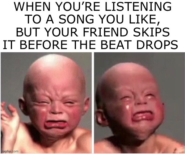Whyyyyy | WHEN YOU’RE LISTENING TO A SONG YOU LIKE, BUT YOUR FRIEND SKIPS IT BEFORE THE BEAT DROPS | image tagged in funny,funny memes,relatable,music,friends,disgusted face | made w/ Imgflip meme maker