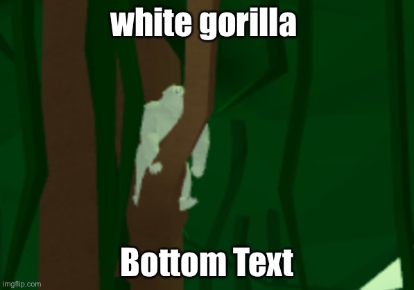 Roblox | white gorilla; Bottom Text | image tagged in roblox | made w/ Imgflip meme maker