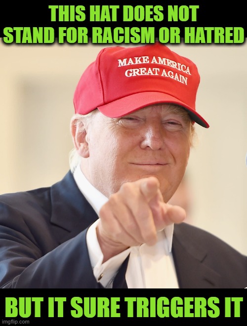 The Hat | THIS HAT DOES NOT STAND FOR RACISM OR HATRED; BUT IT SURE TRIGGERS IT | made w/ Imgflip meme maker
