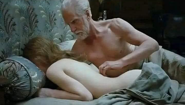 High Quality OLD MAN IN BED WOMAN IS DEAD Blank Meme Template