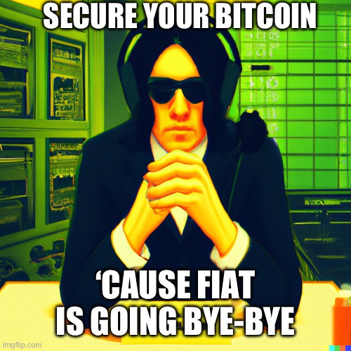 SECURE YOUR BITCOIN; ‘CAUSE FIAT IS GOING BYE-BYE | made w/ Imgflip meme maker